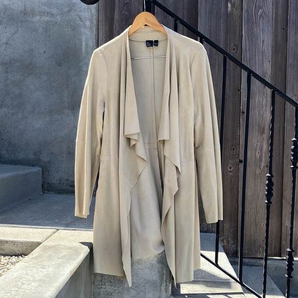 Suede Eileen Fisher Long Jacket/Topper size XL - Picture 2 of 14